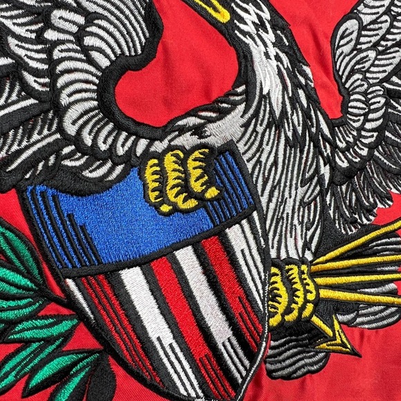 Vintage 90s Thompson & Co Cigars Racing Jacket Men XL Embroidered Patches Bomber - Picture 12 of 14